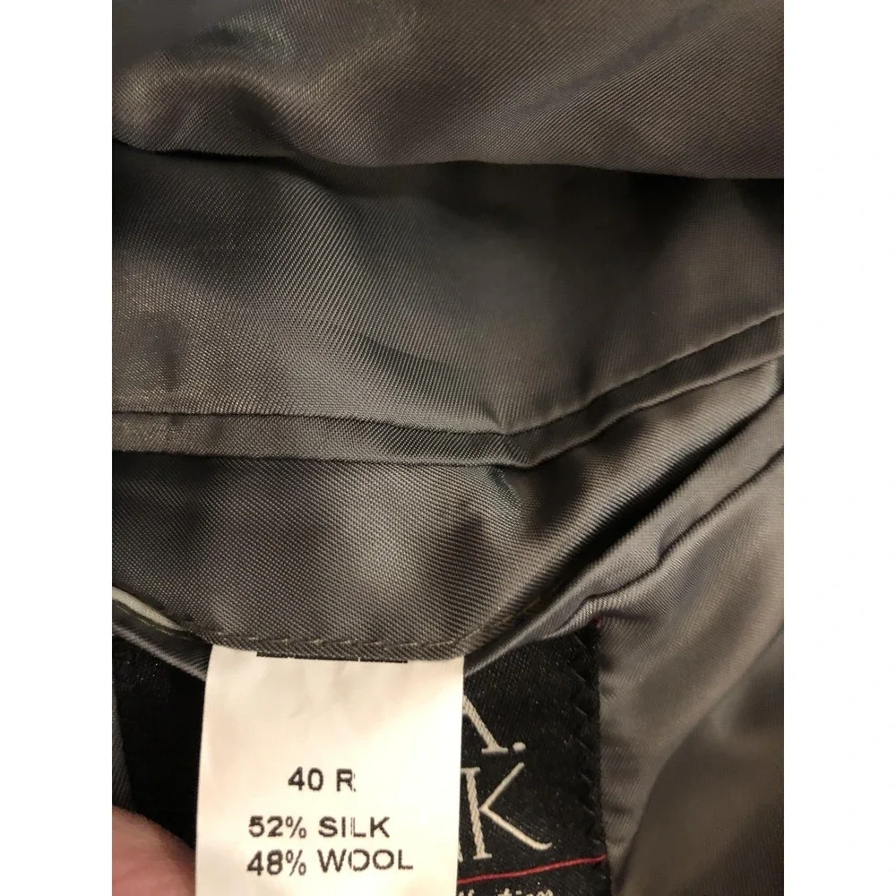 Jos. A. Bank Signature Sport Coat Mens 40R Gray Silk Wool Glen Plaid Blazer